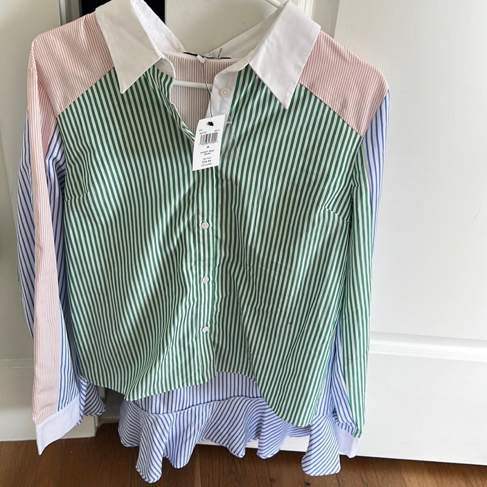 Multi color stripped button down
